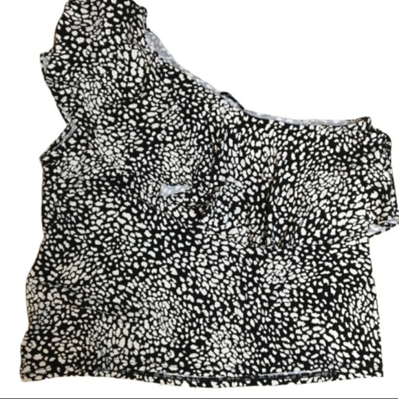 Chaps Hazy Night one shoulder black‎ top 3X NWT - Picture 5 of 7